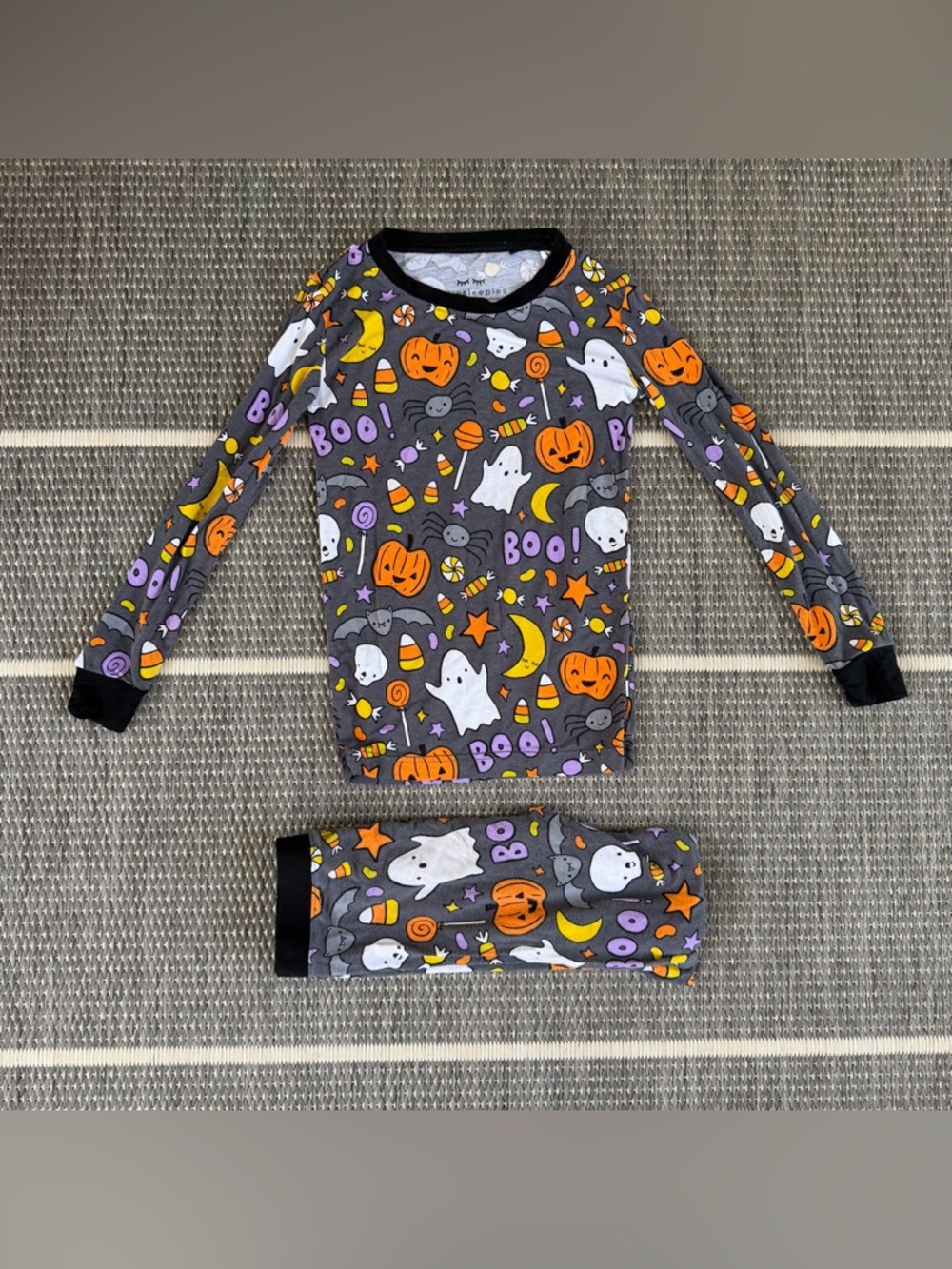 Little Sleepies Halloween Hey Boo Bamboo Viscose Two Piece Pajama Set, 4T